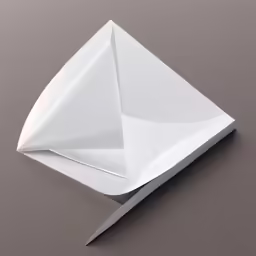 a white paper airplane is shown with a knife in it