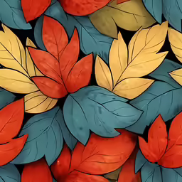 a bunch of different colored leaves on top of each other