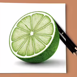 an image of a lime cut in half