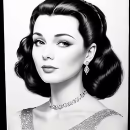 a black and white photo of a woman in a dress