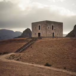 a house sitting in the middle of a field