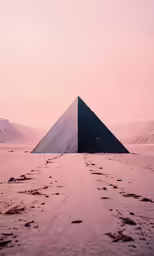 two pyramids that are in the middle of some sand