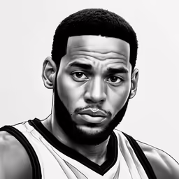 the drawing of lebront is the face of a man