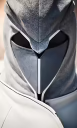 the batman hood, which has been designed to look like a head