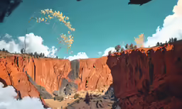 a view of clouds and mountains from inside the tree