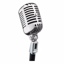 a close up view of an old - fashioned microphone