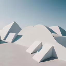 an artistic composition is shown with multiple large shapes