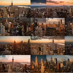 many shots of the city are grouped together