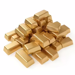 golden bars of various sizes stacked in pile