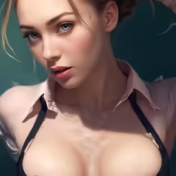 a very pretty young lady with her nipples exposed