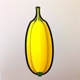 a banana that is on top of a table,a green and yellow piece of art with an image of a banana