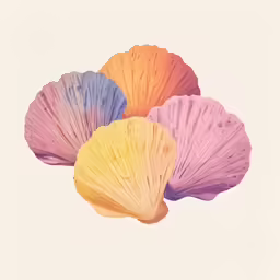 a picture of some pretty colored umbrellas in the air