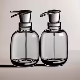 two bottles with hand soap and lotion