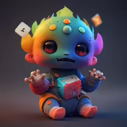 a little creature has lots of bubbles around it