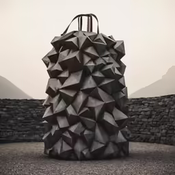 the backpack is sitting on a black surface