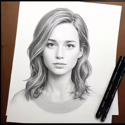 a drawing of a girl with long blonde hair
