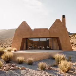 the desert is designed with several structures