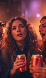 women having a drink at an event