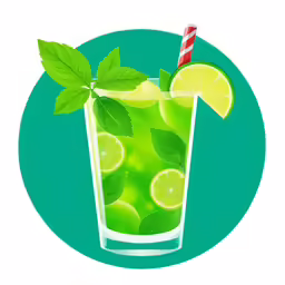 an abstract glass filled with lemon, lime and a drink garnished with a straw