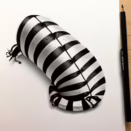 a drawing of an object on paper with a marker