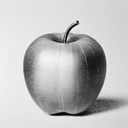 an apple is depicted in a surrealistic painting