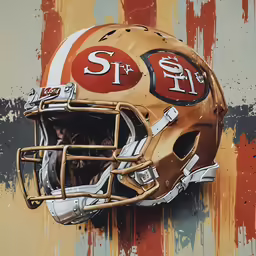 the florida state football helmet is shown against an old wall
