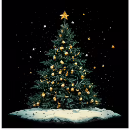 a picture with a christmas tree on it