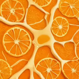 an orange is cut into many halves, showing the inside
