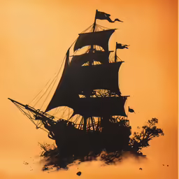 an old sail boat in the sea on a cloudy day