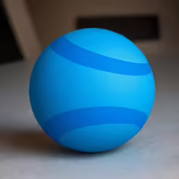 an blue object sits on the ground