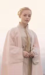 an image of woman in dress standing outdoors