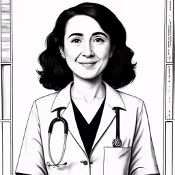 black and white portrait of a nurse