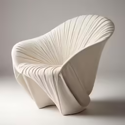 a chair made out of folded material is shown