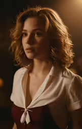a woman wearing a dress in a dark room