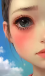 a digital picture of an artistic woman with makeup
