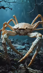 a close up of a creepy looking crab