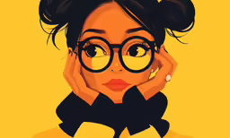 the woman with glasses is touching her face