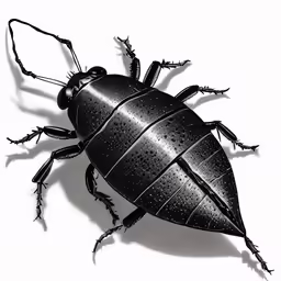 an insect on the floor with black stripes