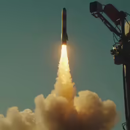 a rocket lifting off into the air