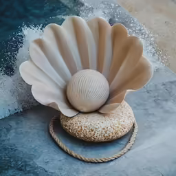 an image of a scallop shell on the floor