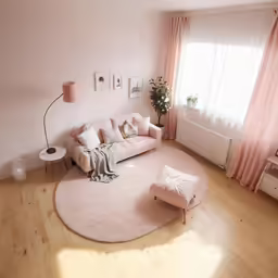the living room features a pale colored color scheme
