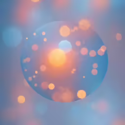 blurry image with an orange ball in the center
