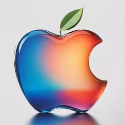an apple logo that has been colored rainbow