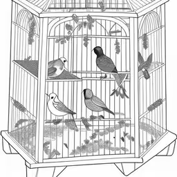 a bird cage that is open with birds inside,bird in a cage with another bird inside