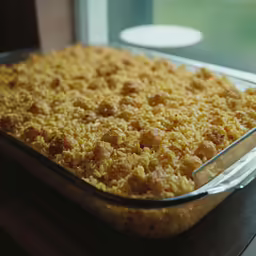 the casserole is cooked and ready for the next dish