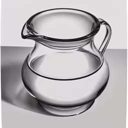 a glass jug that is filled with water