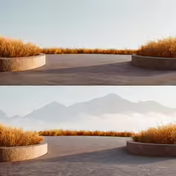 a stone circle with a grass design sitting on the side