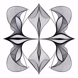 a black and white design that is very decorative,an artistic drawing of a flower in lines