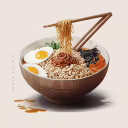 an asian dish with noodles, egg and vegetables