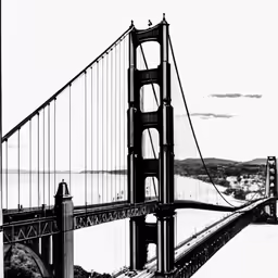 black and white photograph of the golden gate bridge